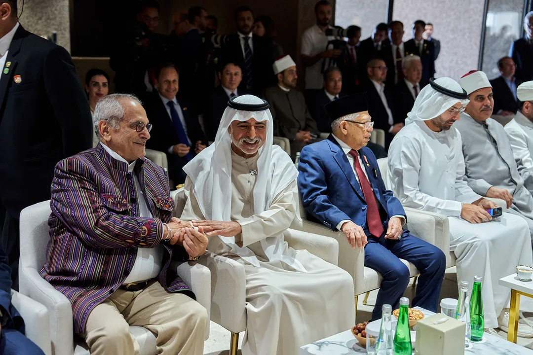 Distinguished guests networking during the Human Fraternity Majlis at the Abrahamic Family House