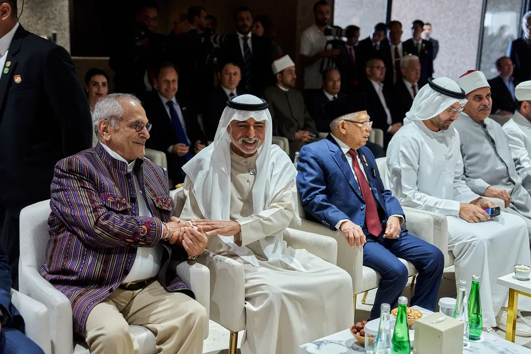 Distinguished guests networking during the Human Fraternity Majlis at the Abrahamic Family House